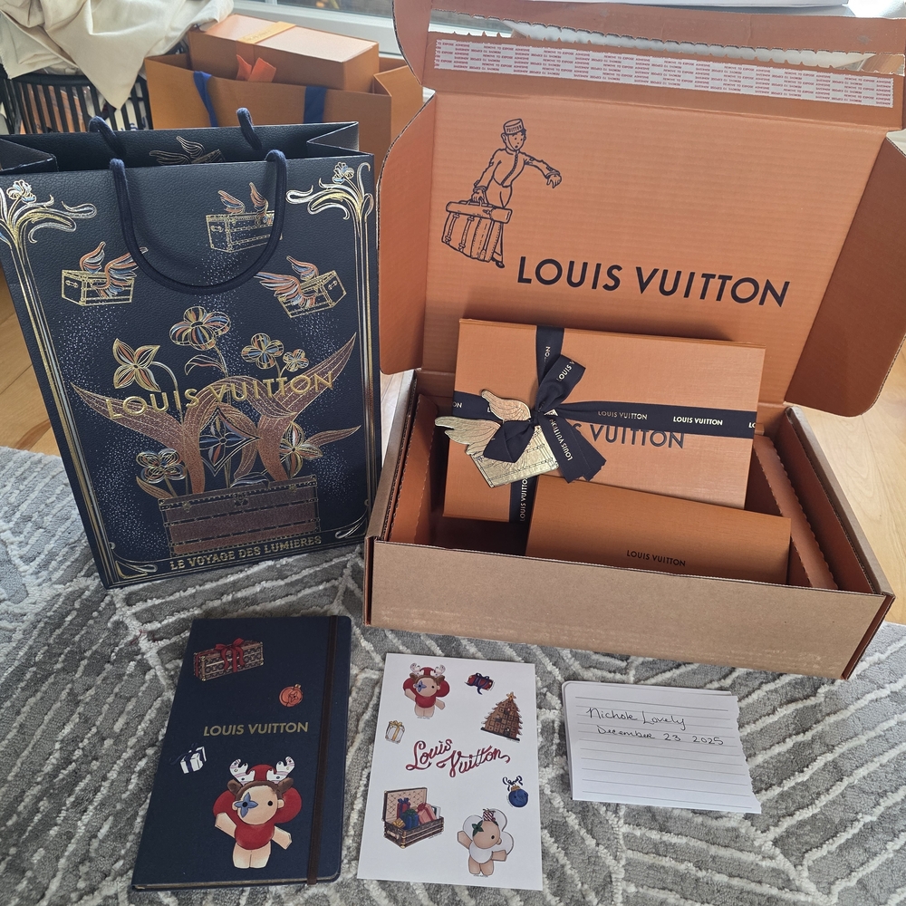 Louis Vuitton Notebook With Stickers Comes With Holiday Gift Bag Box Set 2025